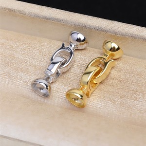 Collier à boucle en argent plaqué S925, 3 mm, accessoires de bijouterie DIY, boucle de chapeau, accessoire de réparation, emballé dans un sac - Product Image 1