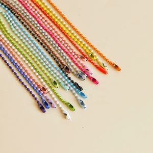 100 pz/pacco/borsa 10/12cm di vernice colorata sfera perline lunghezza catena appeso etichetta connettore catena in metallo fai da te ciondolo creazione di gioielli - Product Image 4