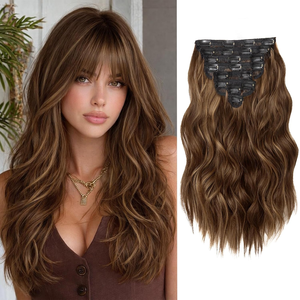 Extensions de cheveux humains 100% Remy, ondulées, douces, pour femmes, avec clips, MOQ faible autorisé, une seule pièce - Product Image 6