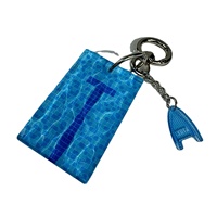 Porte-clés de piscine en PVC en forme de vague créative Porte-clés de voiture en plastique Ornement et cadeau