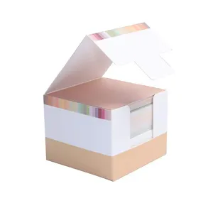 Juego de almohadillas de notas no adhesivas personalizadas, Cubo de notas colorido brillante, en blanco, caja de notas, papel de Origami