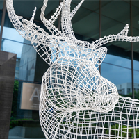 OEM & ODM Haute Qualité Moderne Extérieur Intérieur Abstrait Mouton Gazelle Antilope Animal Acier Inoxydable Sculpture Etat