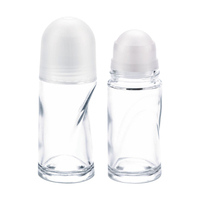 Flacon vide en verre pour parfum, soin de la peau, shampoing corporel, déodorant en stick, flacon à bille, conteneur de 50 ml avec bouchon à vis, flacon à bille