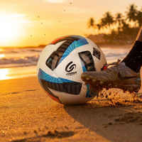 Ballon de football de taille 5 en PVC léger de haute qualité avec logo personnalisé, durable pour l'entraînement en intérieur/extérieur