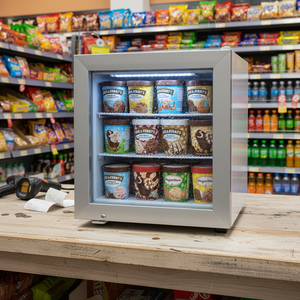 NE-55D-12 Mini-congélateur de comptoir à porte vitrée simple pour aliments surgelés, vitrine réfrigérée pour glaces - Product Image 5