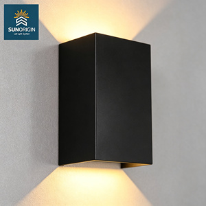Lampes murales extérieures modernes 35W, étanches, en aluminium noir, 2*GU10, éclairage haut et bas, montage mural extérieur - Product Image 1