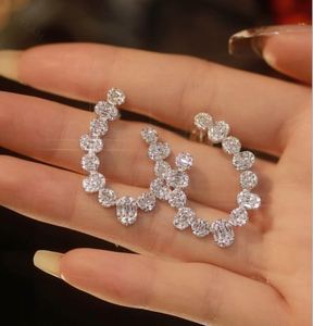 Pendientes de tuerca con circonita cúbica 5A en forma de U, diseño de cubo de hielo brillante, accesorios de joyería para mujer Dylam - Product Image 6