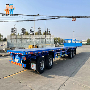 Vận chuyển hàng hóa nặng và container 2 + 2 trục siêu liên kết container phẳng bán Trailer 20ft 40ft xe tải Trailer - Product Image 2