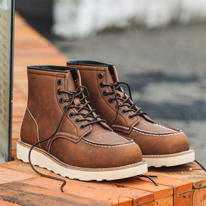Botas de Hombre de Cuero Genuino, Clásicas, Retro, de Moda, para Motocicleta, Trabajo, Elegantes, Cómodas, Duraderas, Estilo para Caminar, de Alta Calidad - Product Image 1