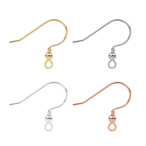 Phẫu thuật 316 thép không gỉ Bông tai móc Clasp với mùa xuân Vòng Bead DIY Bông tai đồ trang sức Phát Hiện & linh kiện phụ kiện - Product Image 1