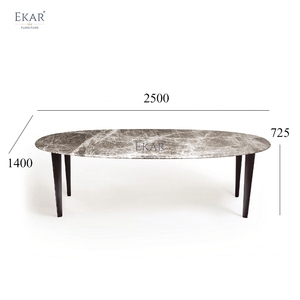 EKAR lusso sala da pranzo mobili <span class=keywords><strong>Lira</strong></span> tavolo arrotondato in marmo naturale gambe rivestite in pelle <span class=keywords><strong>per</strong></span> uso Villa - Product Image 5