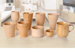 Lot de 4 tasses à thé en bois massif naturel de qualité supérieure, tasses à thé en bois tasse à café tasse à vin pour boire du thé café vin abeille tasses à thé en bois - Product Image 3