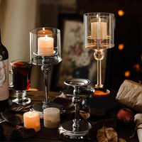 Bougeoir doré de luxe nordique pour dîner romantique aux chandelles, décoration de table de mariage