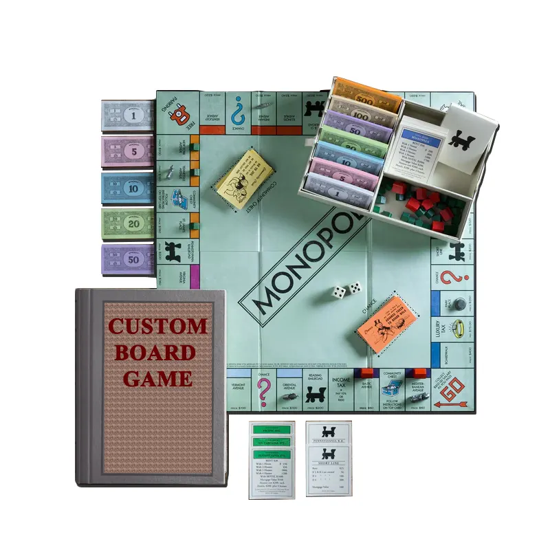 En kaliteli üretici özel masa üstü oyunları s bileşenler ve sarf malzemeleri tasarım Logo baskı kağıt kartı özel masa üstü oyunları yetişkinler için