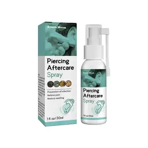 Spray de piercing nasal para alívio da dor, líquido de ervas diretamente da fábrica, spray anti-infecção para cuidados posteriores, líquido piercing suavemente para orelhas