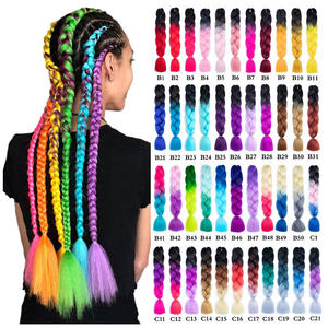 Extensions de <span class=keywords><strong>cheveux</strong></span> synthétiques africains Yun Hair Jumbo Braiding pré-étirées, longueur de 24 à 82 pouces, emballage personnalisable - Product Image 5