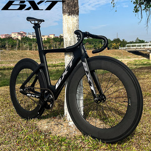 จักรยานฟิกซ์เกียร์คาร์บอนไฟเบอร์ BXT รุ่น FY2041 แบบไม่มีเบรก สำหรับปั่นบนถนนและสนามหญ้า  แบบมืออาชีพ  ขับเคลื่อนด้วยแรงคนเดียว - Product Image 5