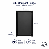 Minibar Eléctrico Portátil Profesional de 40L para Habitaciones de Hotel, Enfriador de Bebidas de Grado A con Eficiencia Energética