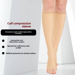 Calcetines de compresión para pantorrillas, <span class=keywords><strong>medias</strong></span> elásticas de compresión <span class=keywords><strong>fuerte</strong></span>, para oficina, para estar sentado mucho tiempo, posoperatorio de liposucción, moldeadoras, de nailon y spandex - Product Image 2