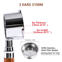Porte-filtre à café sans fond de 51mm, avec panier à 2 tasses, pour machine à expresso Homix Hibrew H11 Oster Cecotec Phico Brayer Br1101