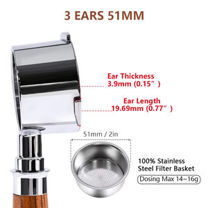 Porte-filtre à café sans fond de 51mm, avec panier à 2 tasses, pour machine à expresso Homix <span class=keywords><strong>Hibrew</strong></span> H11 Oster Cecotec Phico Brayer Br1101 - Product Image 2