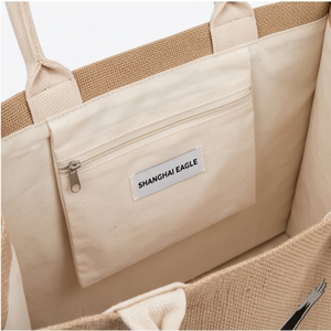 Wholesale Custom Burlap Jute Personalized Printed Extra <b>Large</b> Hand Length Handle Shopper <b>Bags</b> Custom Logo for Bridesmaid <b>Gifts</b> - Product Image 4