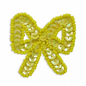 Nhà máy tùy chỉnh lấp lánh bướm Knot vá long lanh thêu đính sáng bóng sắt trên Thêu Dễ Thương Bow sequin các bản vá lỗi - Product Image 2