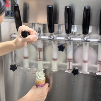 Machine à glace molle verticale entièrement automatique en acier inoxydable, 7 saveurs, pour sundae et glaces en tube – Vente chaude