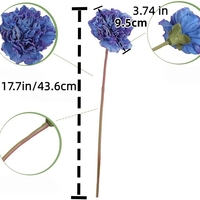 Fleurs d'œillet artificielles en tissu de soie, toucher humide, tiges de fleurs artificielles réalistes pour la décoration de mariage et de la maison, vente en gros