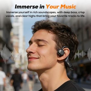 MusicCam - Cámara POV 2K Manos Libres, Auriculares Deportivos Inalámbricos Bluetooth con Conducción Ósea, Resistentes al Agua IP68, con Cámara - Product Image 3