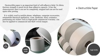 Autocollants adhésifs en vinyle imprimables, imperméables, en papier coquille d'œuf, fragiles, ultra destructibles, anti-contrefaçon, en rouleau