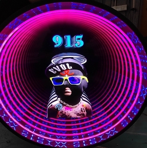 웨딩 휴대용 3D 심연 LED 대화 형 댄스 플로어 라이트 인피니티 미러 방수 IPx4 사용자 정의 광고 방향 - Product Image 1