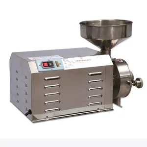 Small Home Stainless Steel Food Dry Grain Barley Sorghum Seeds Tea Leaves Cocoa Sesam Corn Rice Flour Grinder Grinding Machine