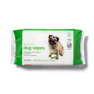 OEM Atacado Dog Wipes Fórmula Orgânica Skin Care Pepino Extrato Infundido Pet Desodorante Toalhetes