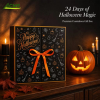 Calendrier de l'Avent d'Halloween : Boîte Vide 24 Jours – Idéal pour Bijoux, Cosmétiques, Parfums, Baumes à Lèvres – Emballage Vente au Détail et en Gros