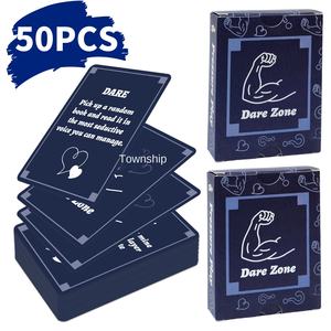 50 cartes de jeu de société interactives en papier pour les rassemblements entre amis et collègues, amusantes et avec <span class=keywords><strong>des</strong></span> <span class=keywords><strong>quiz</strong></span> - Product Image 6