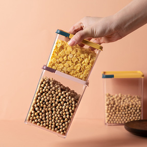 Airtight Plastic Acrylic Food Storage Containers Rectangle Clip-On <b>Lid</b> For Snacks Tea Grains Kitchen Use - Product Image 3