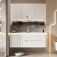 CBMmart Set meja rias kamar mandi, kabinet tahan air permukaan melamin papan partikel dengan Sensor sentuh
