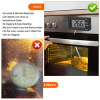 Termómetro Digital para Horno con Alarma de Temperatura para Freidora de Aire, Horno, Parrilla y Ahumador, -50°C ° C-300 ° C