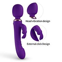 Vibrateur Safiman à double extrémité en forme d'oreilles de lapin pour femmes, stimulateur clitoridien réaliste, masseur manuel pour point G, jouet sexuel pour couples adultes