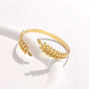 <span class=keywords><strong>2026</strong></span> 뜨거운 판매 보석 도매 진공 도금 18K 골드 스테인레스 스틸 밀 모양의 팔찌 팔찌 여성 보석 - Product Image 6