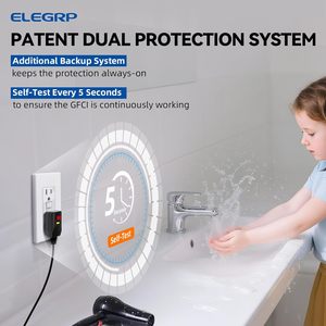 ELEGRP GFCIコンセント15アンプ20アンプ地面障害回路ブレーカレセプタクル電気電源壁コンセントソケット - Product Image 2