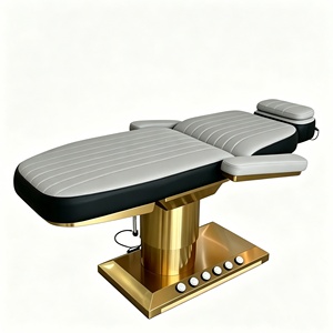 เตียงนวดไฟฟ้า RJ Furniture หุ้มหนัง PU ปรับได้ 3 มอเตอร์ พร้อมพนักพิงศีรษะในตัว ดีไซน์ร่วมสมัย - Product Image 2