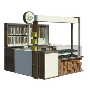 Modern design fast food kiosk design retail crepe booth stall modern snack showcase hot sale meet display booth design