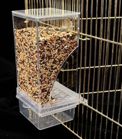 Mangeoire automatique pour oiseaux, sans désordre, en acrylique, pour perroquets, boîte de stockage transparente pour graines et nourriture, anti-éclaboussures, pour cages
