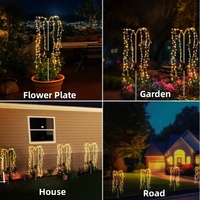 Lumières solaires extérieures de jardin d'IP65 100 LED feux d'artifice étanches pour des décorations de fête de pelouse de cour de villa 8 Modes lumières de pieu solaires