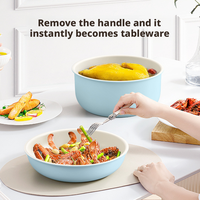 Ensemble de casseroles en aluminium antiadhésif avec poignée amovible, casseroles et poêles empilables, universel pour cuisinière à gaz et four à induction