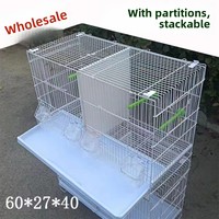Nouveau modèle de cage à oiseaux en fer avec cloisons pour oiseaux ornementaux, anti-éclaboussures, multicouches, quatre coupelles, cage d'élevage