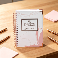 Carnet de notes personnalisé à spirale, design élégant, coins en métal doré de haute qualité, carnet personnalisé, agenda quotidien