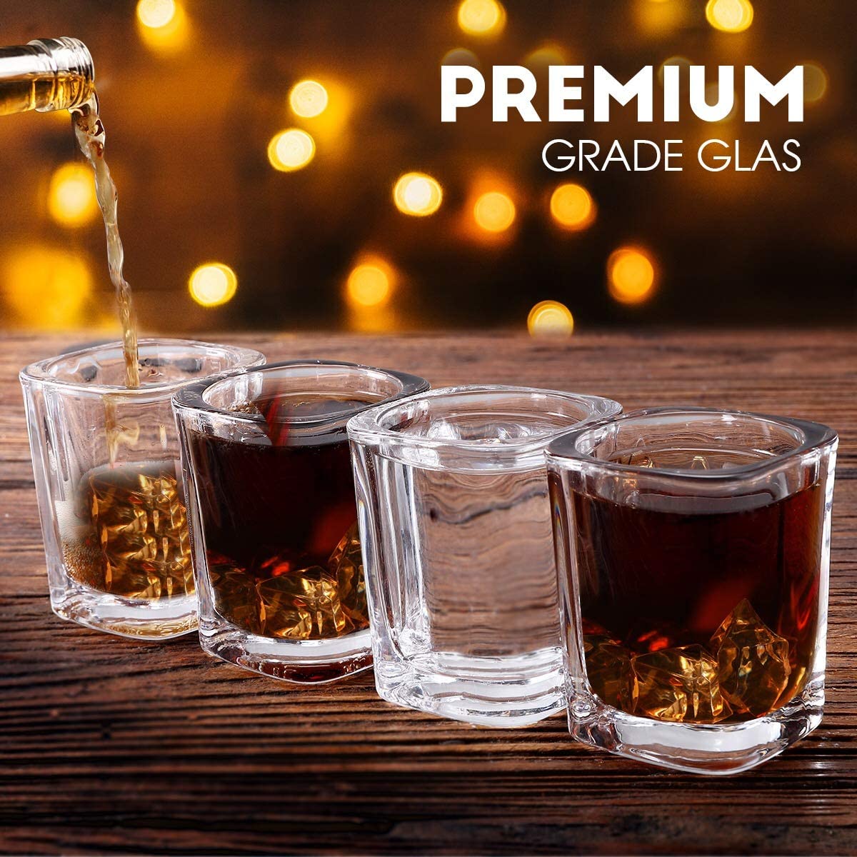 Shot Glass Set with Heavy Base, 2 Ounce Tequila Shot Glasses, Clear Shot Glass for Whiskey and Liqueurs